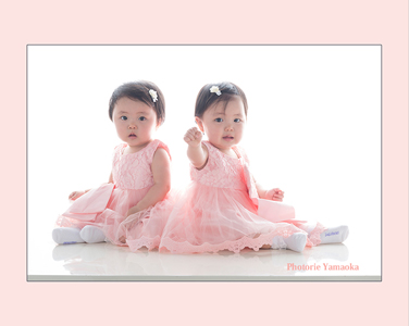 女児双子　１歳　誕生日　新潟　写真スタジオ館　