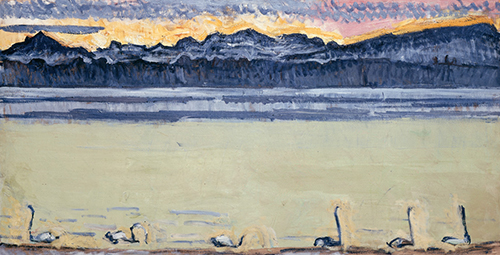 ホドラー「白鳥のいるレマン湖とモンブラン」